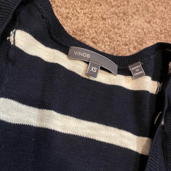Vince Blue and White Striped Tank XS - Picture 3 of 3